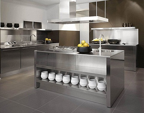 Stainless Steel Kitchen Island Design
