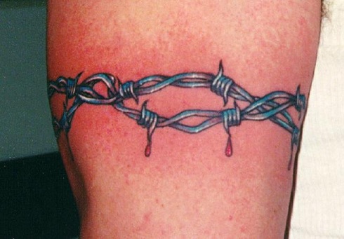 Stylish Barbed Wire Tattoo Design