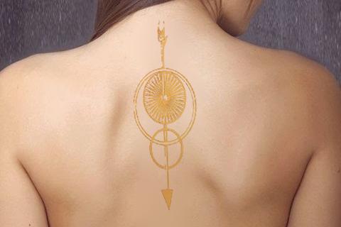 Temporary Arrow Metallic Tattoo