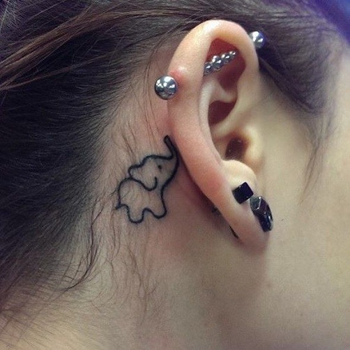 Tiny Elephant Paint Tattoo
