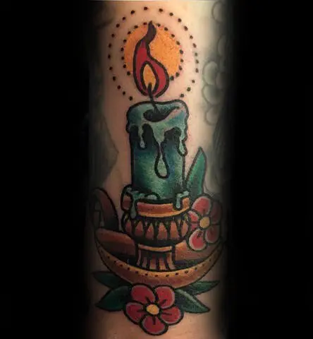 Minimalist Tattoo  Minimalist tattoo Candle tattoo Small candle tattoo