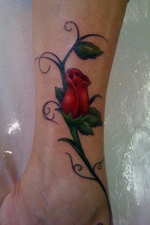 Traditional way Tribal Rose Tattoo