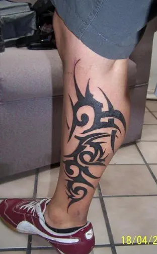 Hawaiian Tribal Leg Tattoos For Men Polynesian Calf Tattoos  फट शयर