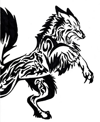 Wolf Tribal Celtic tattoo design