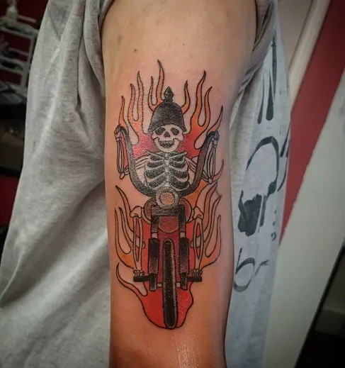 Awesome traditional style skull mechanic tattoo by Sailor B 12ozstudios  team12oz tattoos tattooartist skull me  Mechanic tattoo Tattoos  Tattoos for guys
