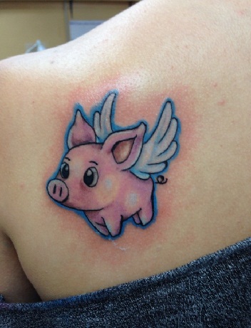 Angel type Pig Tattoo