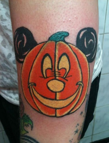 Cartoon Pumpkin Tattoo Design
