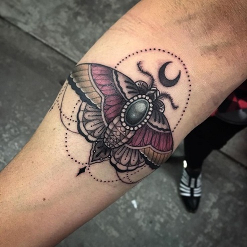 Dazzling Moth Tattoo Design