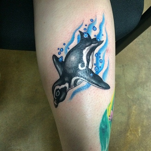 Diving Penguin Tattoo