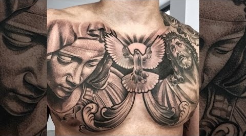 Baby Jesus with Mary tattoo