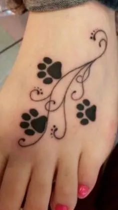 Buy Dog Paw Print Wildflower Feminine Wrist Temporary Tattoo Online in  India  Etsy