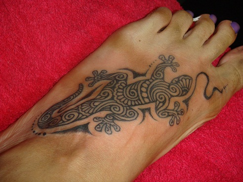 Foot special Lizard tattoos
