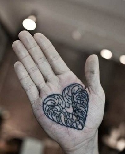 Heart Palm Tattoo