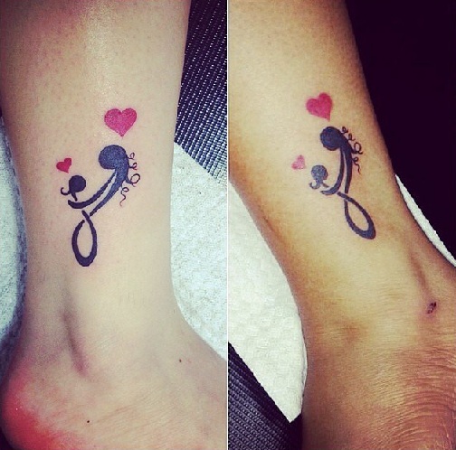 Heart Touching Mother Daughter Tattoo Design