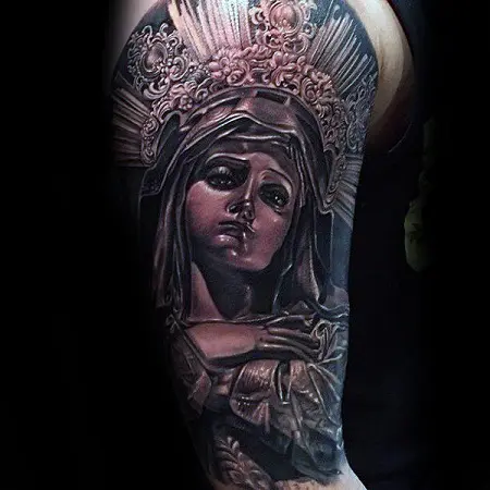 25 Unique Virgin Mary Shoulder Tattoos  Tattoo Designs  TattoosBagcom