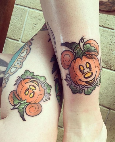 Imaginative Mickey and Minnie Tattoo Design