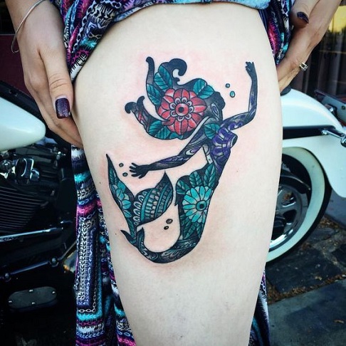 Impressive Mermaid Ocean Tattoo Designs