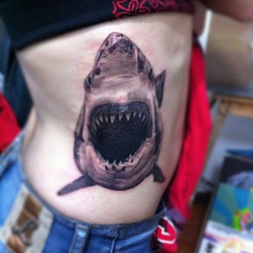 Incredible Shark Mouth Tattoo Designs