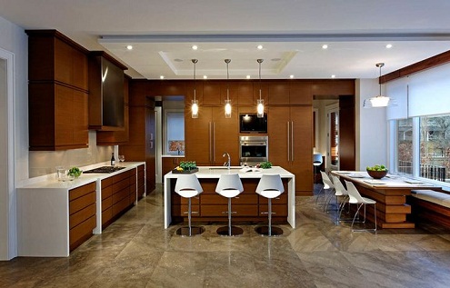 Interior design hall with kitchen