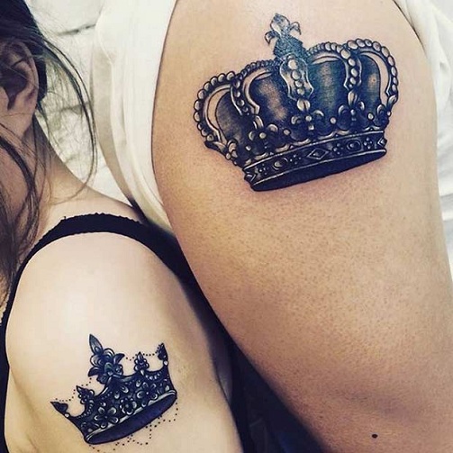 King and Queen Shoulder Tattoos
