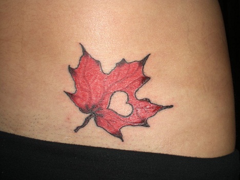 Maple leaf flag tattoo