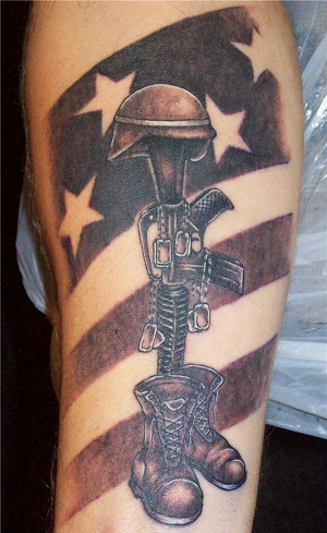 Military flat tattoo