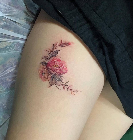 from Instagram    Tiny Peony TattooSmall   Small flower tattoos  Flower tattoos Girly tattoos