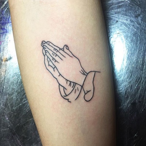 PRAYING TATTOOS WITH LINES