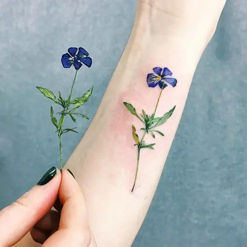Julia Hayes on Instagram Cute lil pansy flower for Katie  flowertattoo floraltattoo simple violet pansy  Pansies flowers Floral  tattoo Pansies