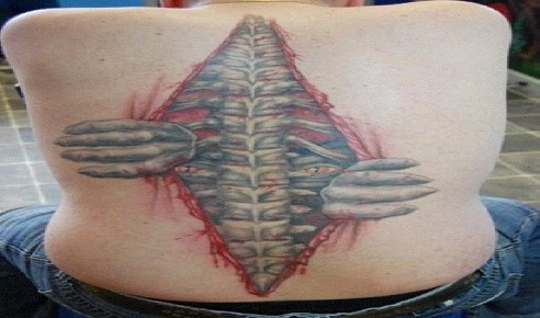 3D Spinal Tattoo