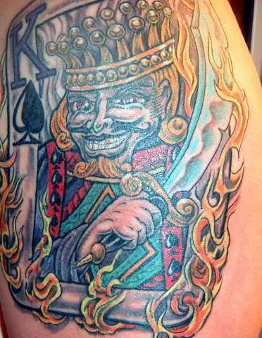 Suicide King by Larry Brogan TattooNOW