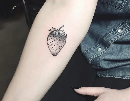 118 Likes 7 Comments  Regina LC rexttt on Instagram  Matching strawberries for Anna      fl  Strawberry tattoo  Tattoos Mushroom tattoos