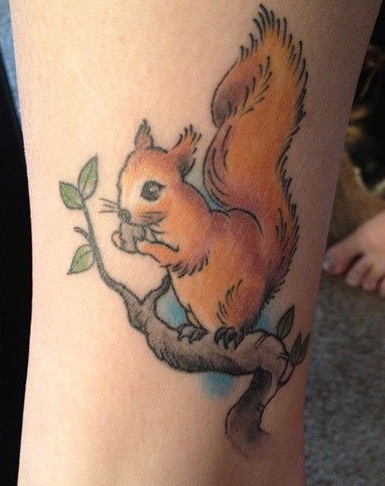 Cartoon Style Squirrel Tattoo