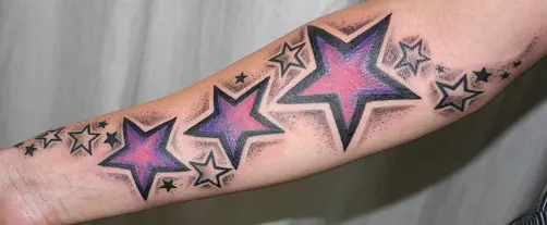 3 Star Curve Glitter Tattoo Stencil  Face Paint For Every Body