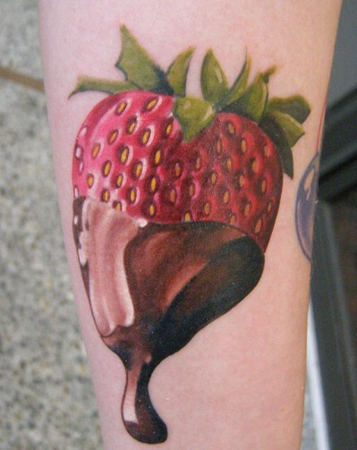 Chocolate Dipped Strawberry Tattoo