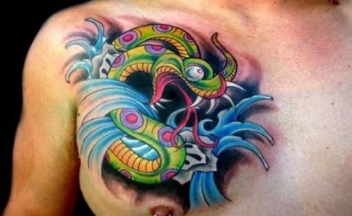 Colourful Reptile Tattoo Design