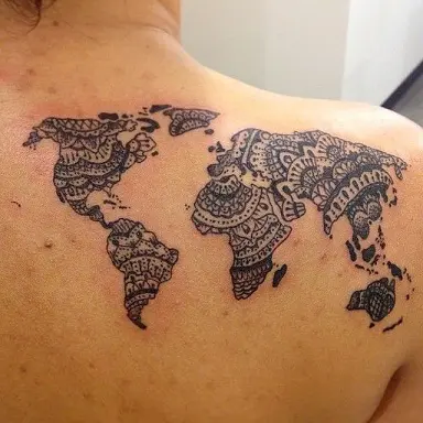 Update 101 about world map tattoo design super cool  indaotaonec