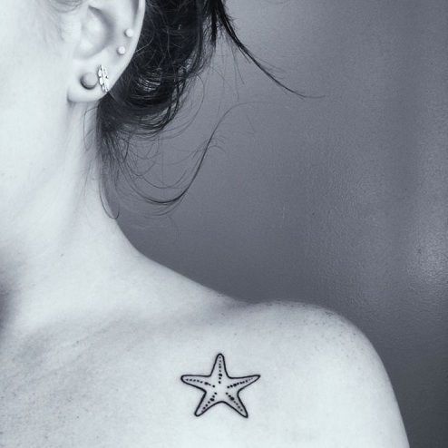 Delicate Star Fish Tattoo