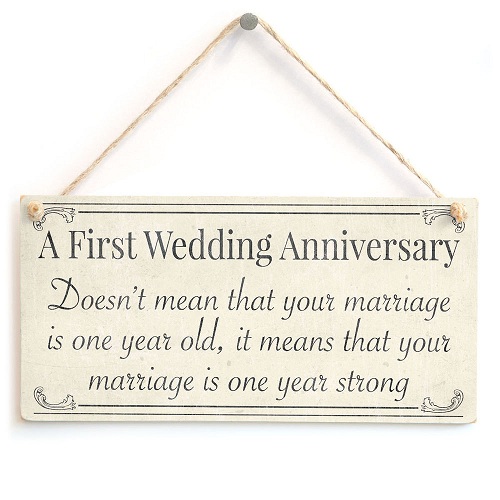 1st anniversary of marriage