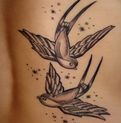 Two Chest Sparrows tattoo