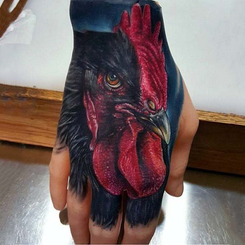 Eye-Popping Rooster Tattoo Design