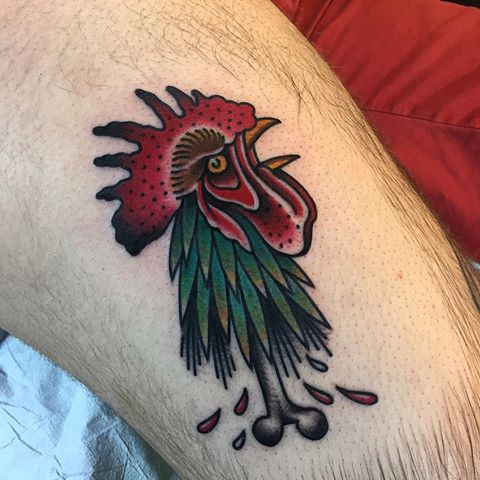 Fabulous Rooster Tattoo Design