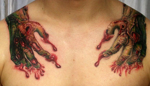 Fantastic Zombie Hand Tattoo Design