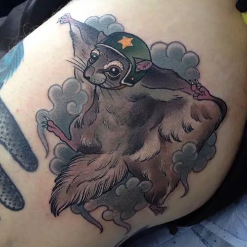 Squirrel Tattoo Realistic Calf Piece