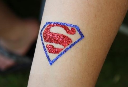 Glitter Superhero Tattoos