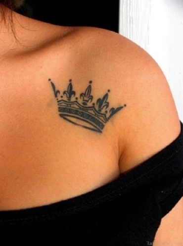 Grey Queen Crown Tattoo Design