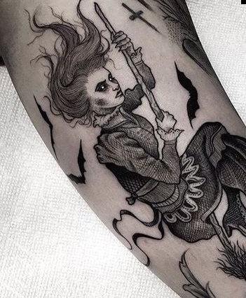 Incredible Witch Tattoo Design