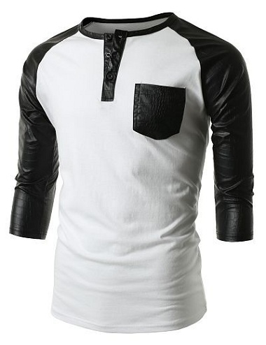 Leather Sleeve T-Shirts