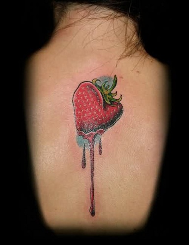 Melting Strawberry Tattoo