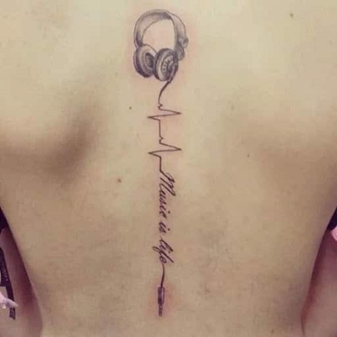Music Life Spine Tattoo